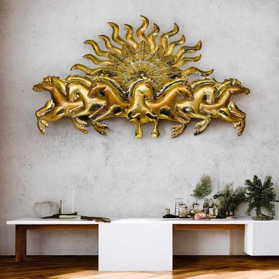 7 Horse Metal Wall Art
