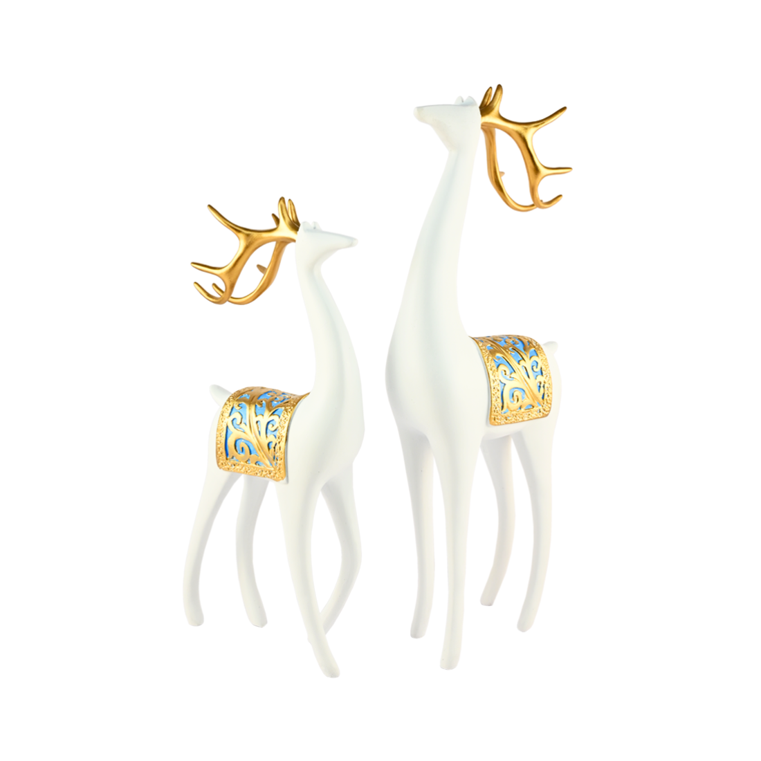 White & Golden Deer Figurine