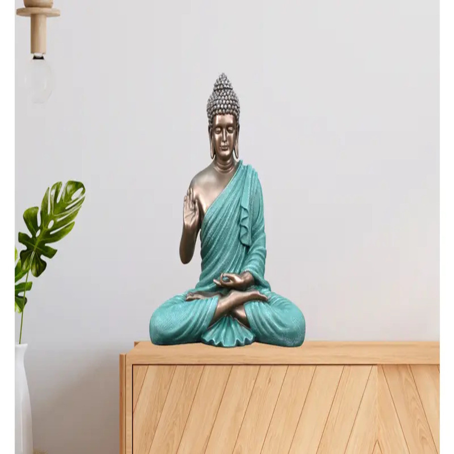 Polyresin Blessing Buddha - Green 2 Feet
