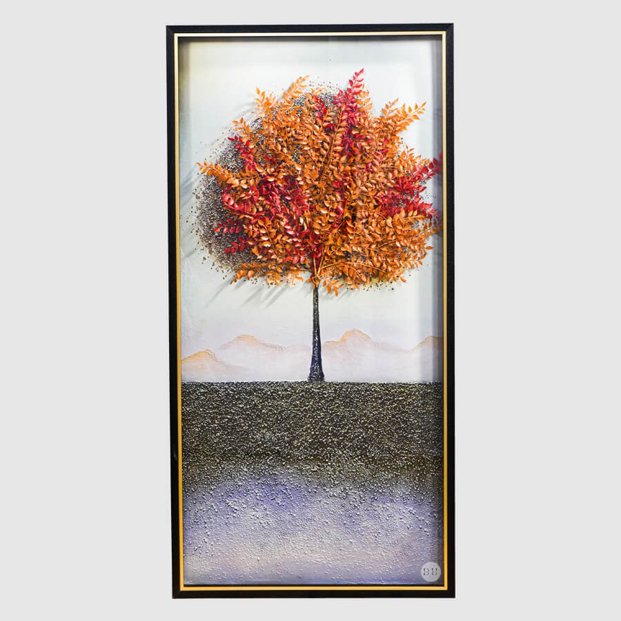 Exquisite Tree Shadow Box Glass Painting