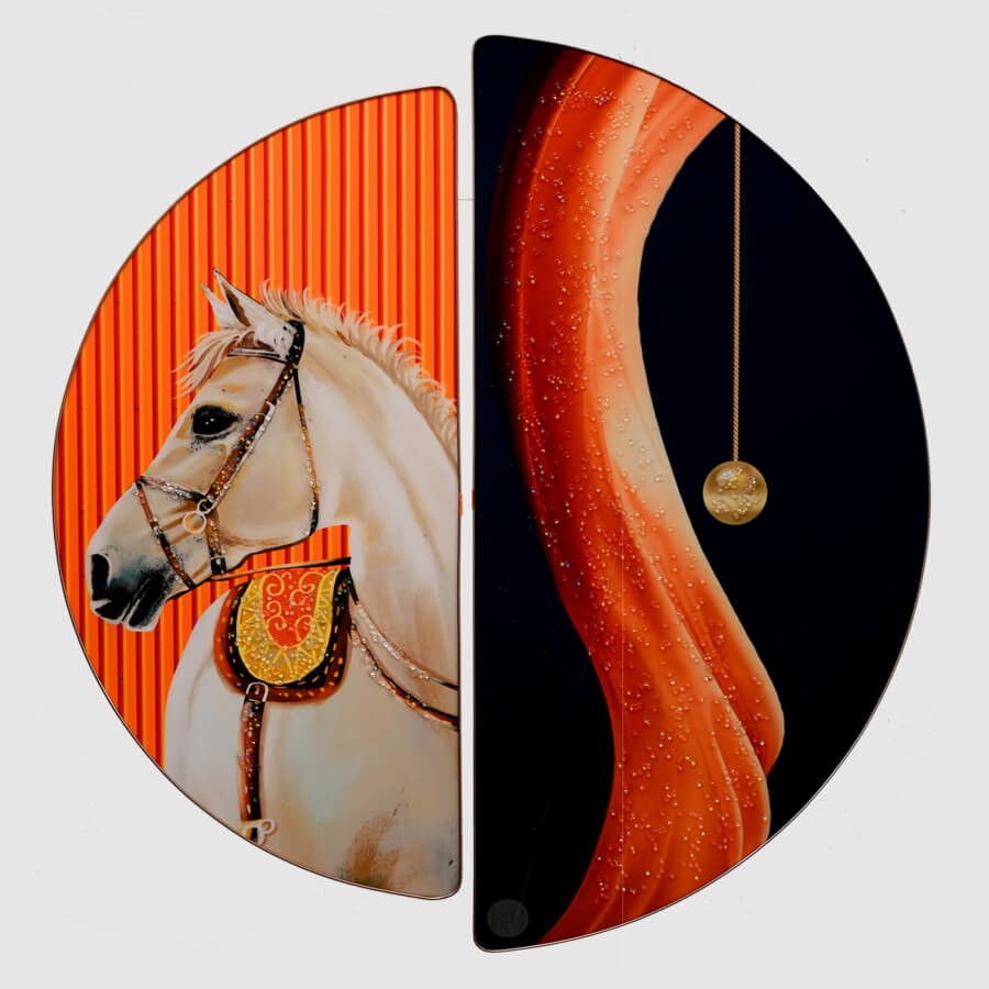 Luxury Horse Art D Shape Crystal Painting