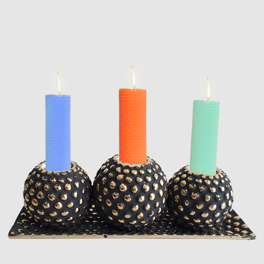 Golden and Black Candle Stand