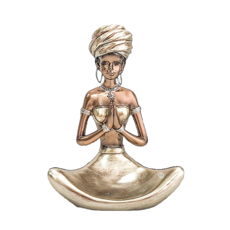 African Lady Yoga Figurine